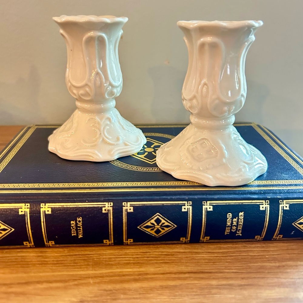 Oleg Cassini Ivory Candle Holders